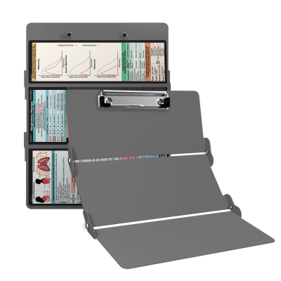 WhiteCoat Clipboard® Trifold - Silver Respiratory Therapy Edition